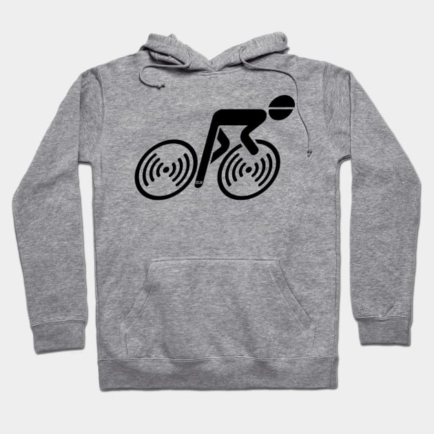 Racing Cyclist (Racer, Road Bike, Bicycle / L–>R / Black) Hoodie by MrFaulbaum